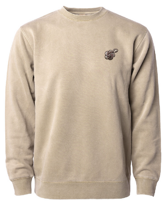 LOGO "FULL BLOOM" Crew Neck Sweatshirt (Vintage Look - Sandstone)