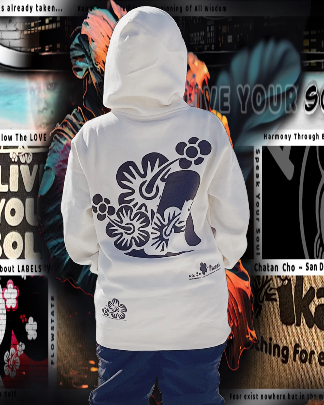 "FULL BLOOM" Hooded Sweatshirt (bone)