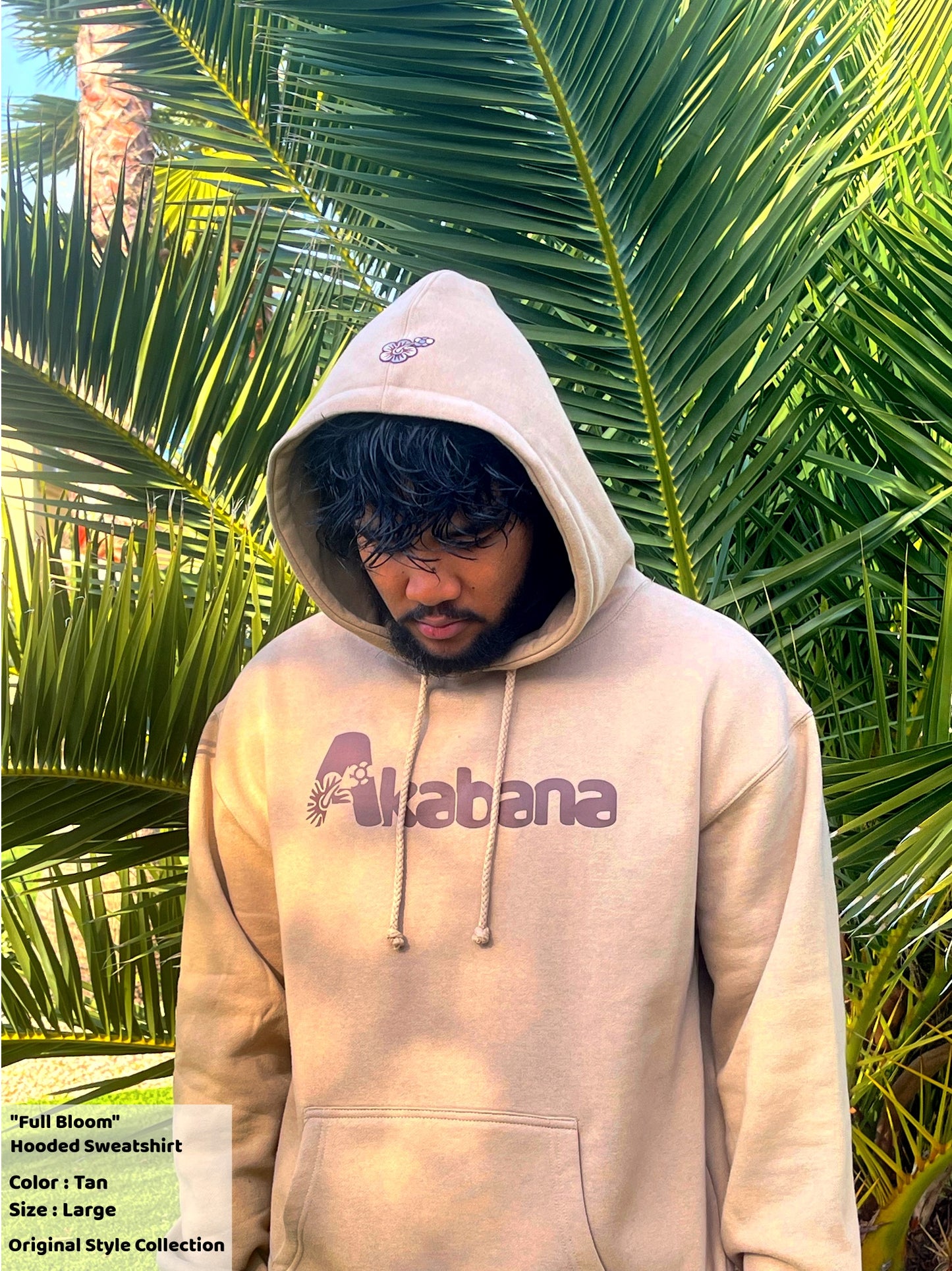 "FULL BLOOM" Hooded Sweatshirt (Tan)